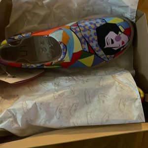 UIN Women's Slip On Sneakers Casual Loafers Knitted Art Painted Walking Shoes